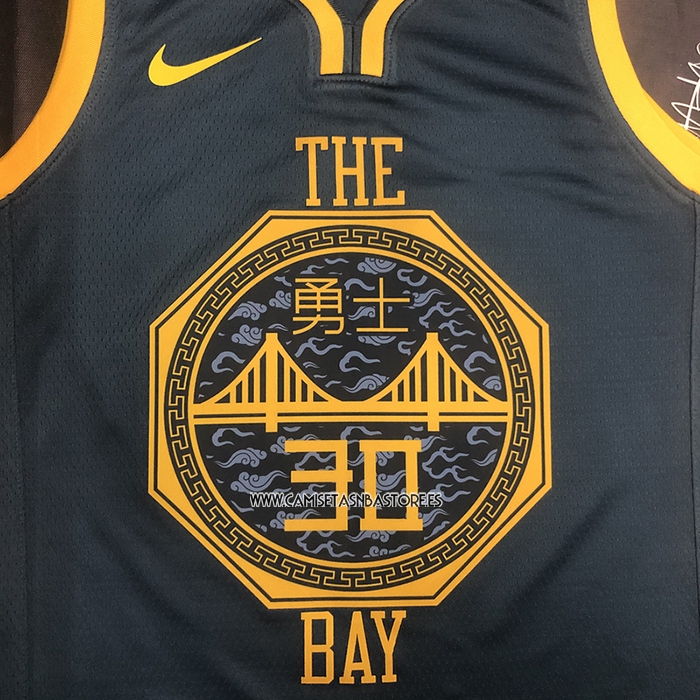 Stephen Curry NO 30 Camiseta Golden State Warriors Ciudad 2018-19 Azul
